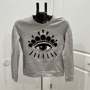Kenzo Gray Sweatshirt with Yellow Accent